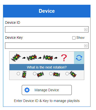 Enter the Device ID and Key