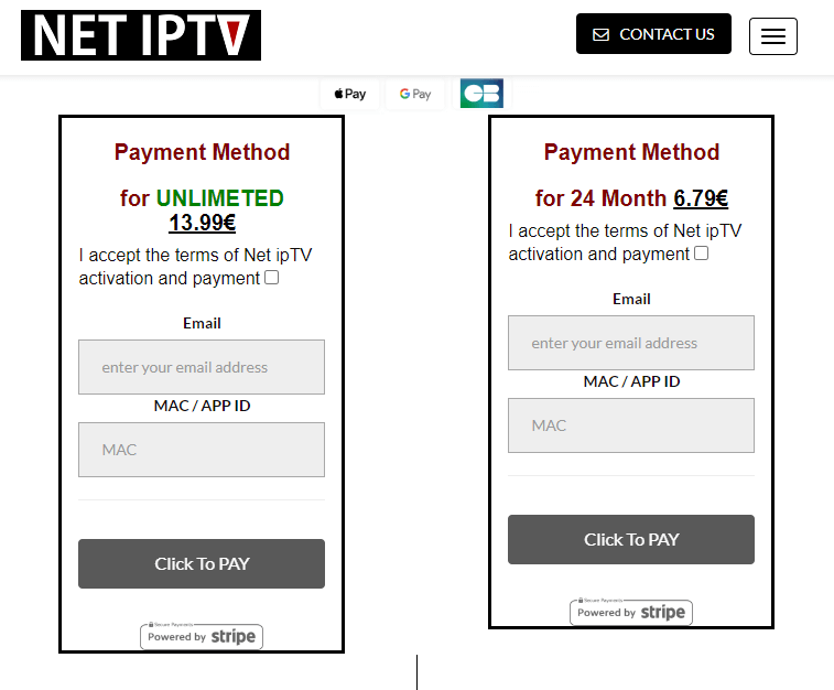 Activate Net IPTV with a subscription