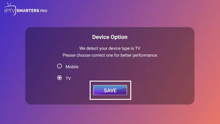 Select your device