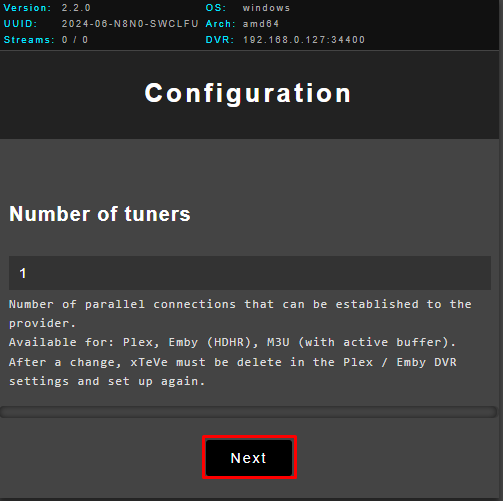 Enter the number of connections