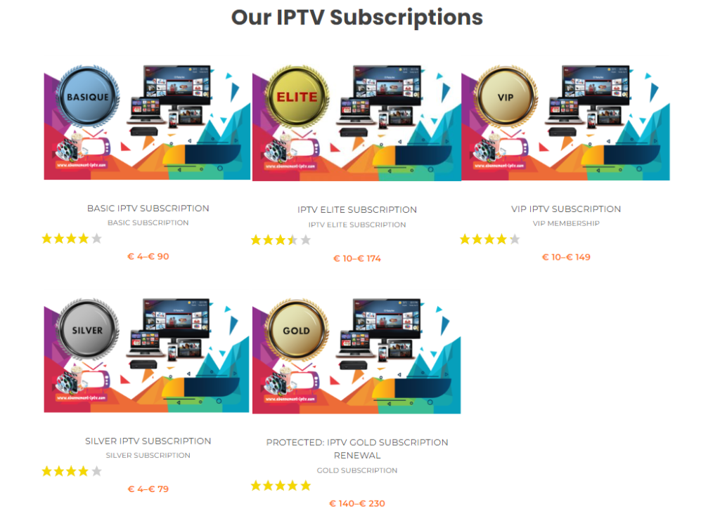 Subscription plans of Abonnement IPTV