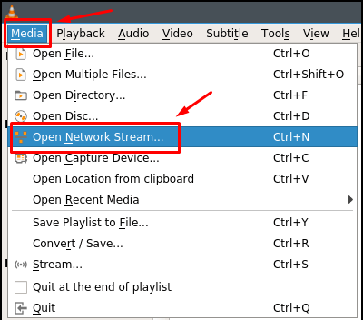 Select Open Network Stream and access IPTV M3U Peru content