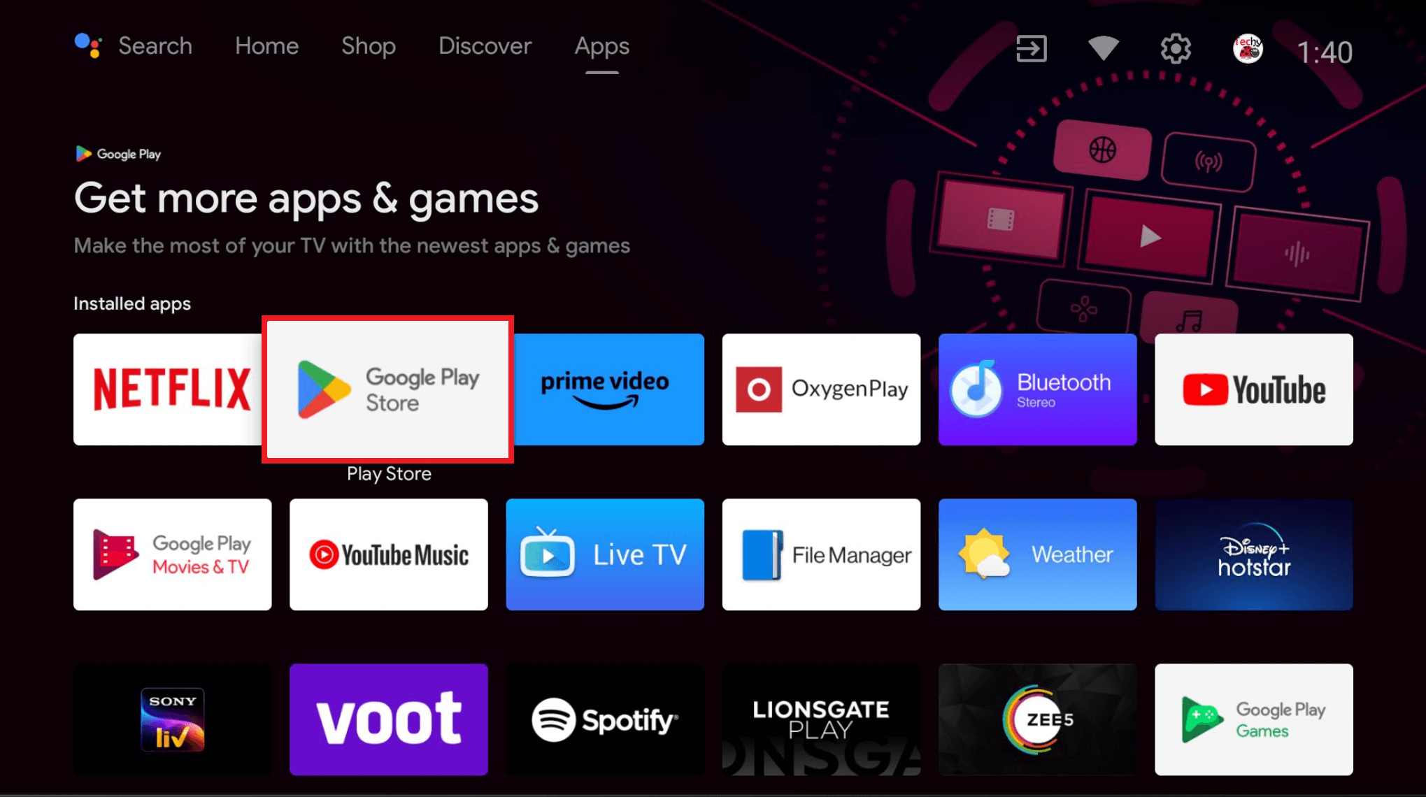 Open Play Store to download the IPTV app