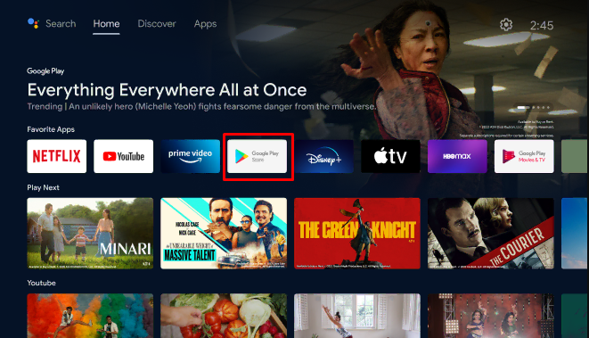 Launch the Google Play Store to stream IPTV on Sharp TV