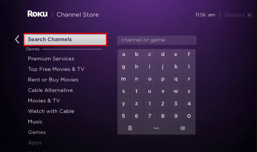 Click on the Search Channels option to download IPTV on Sharp TV