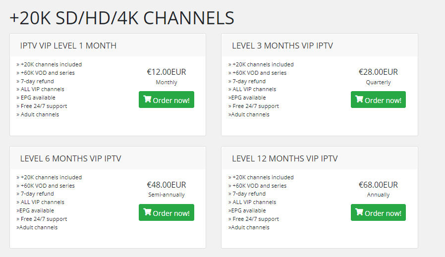 Choose subscription duration