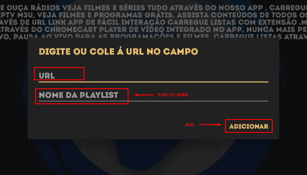 Enter playlist URL