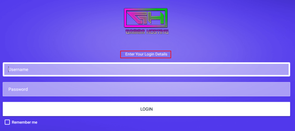 Enter the correct Gamma IPTV credentials