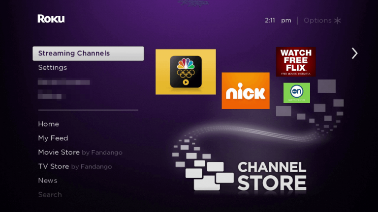 Select the Streaming Channels option