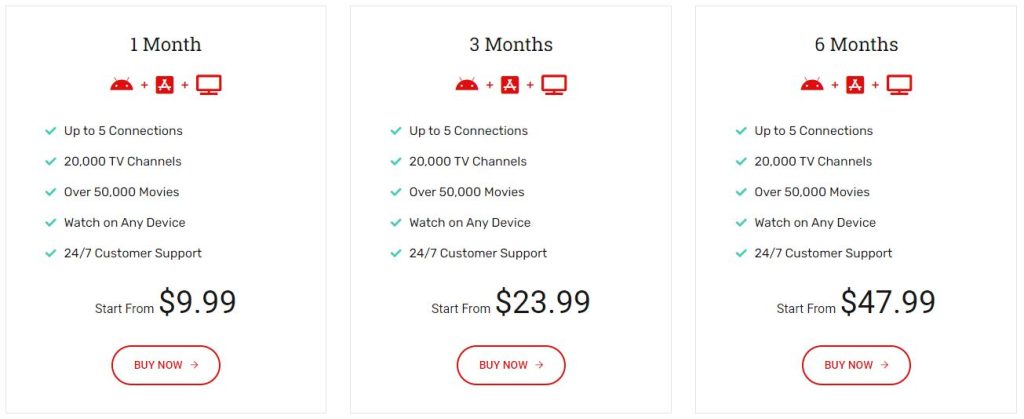 One Dollar IPTV subscriptions plans