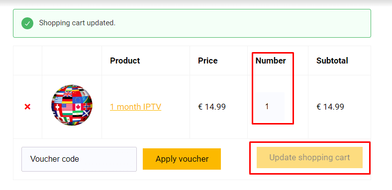 Select number of subscriptions