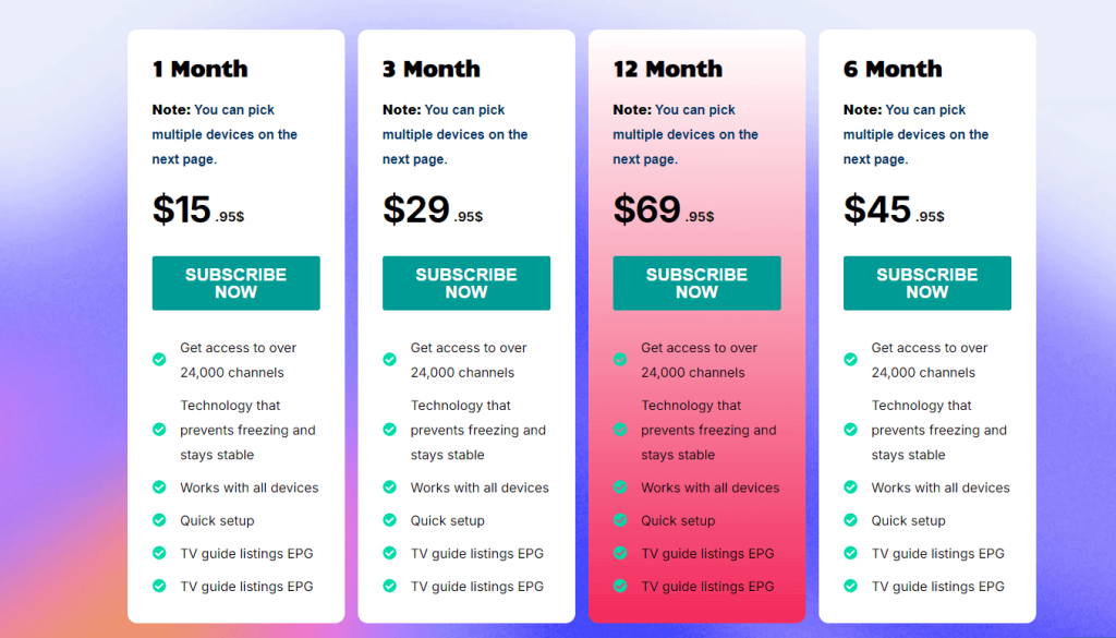 Choose Subscription plan