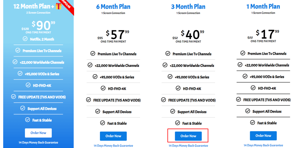 Select a subscription plan