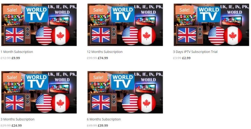 Subscription plans of UMTV IPTV