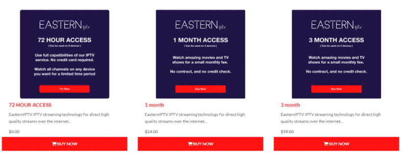 Eastern IPTV plans