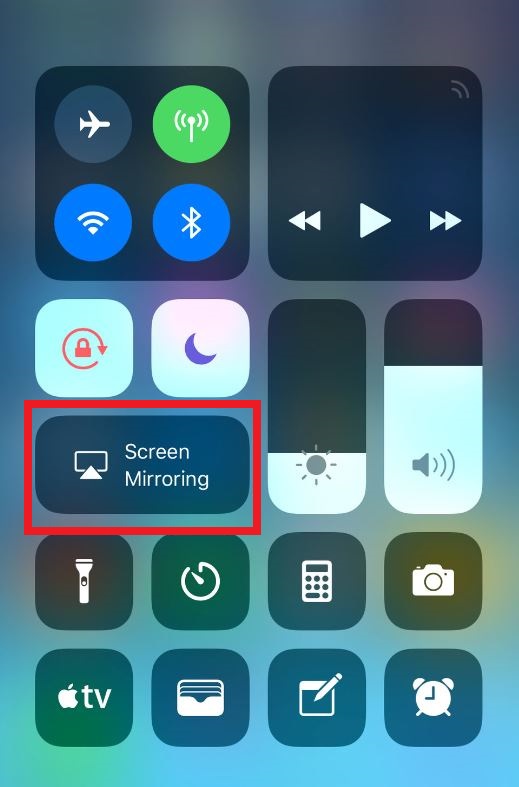 Tap the Screen Mirroring icon