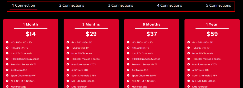 Choose the number of connections