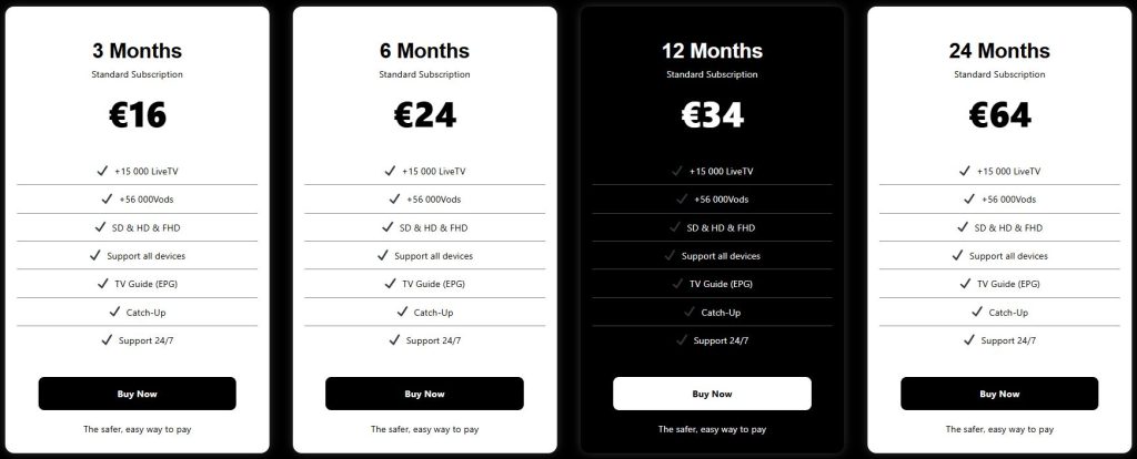 Subscription plans of Glatt IPTV