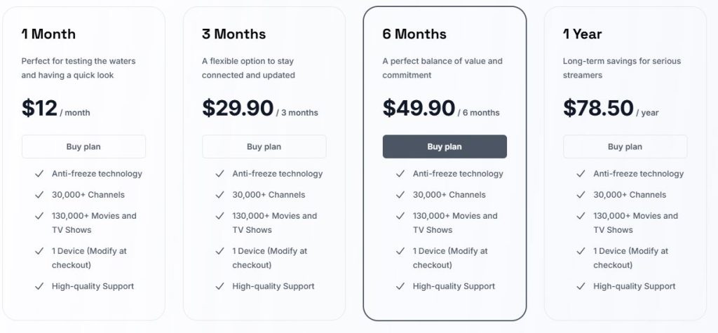 Layerseven IPTV plans