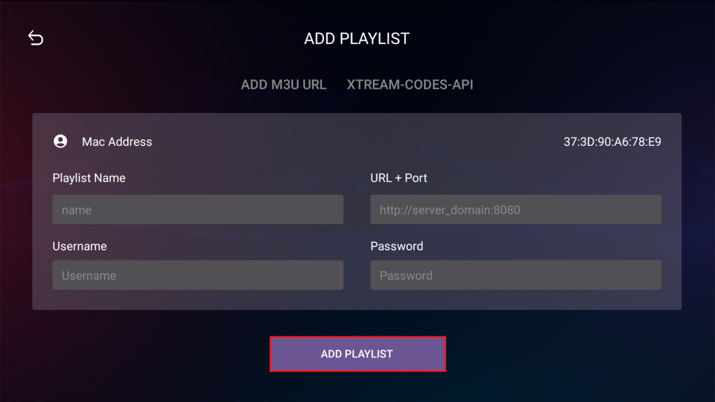 Add Xtream Codes API on Shamel IPTV